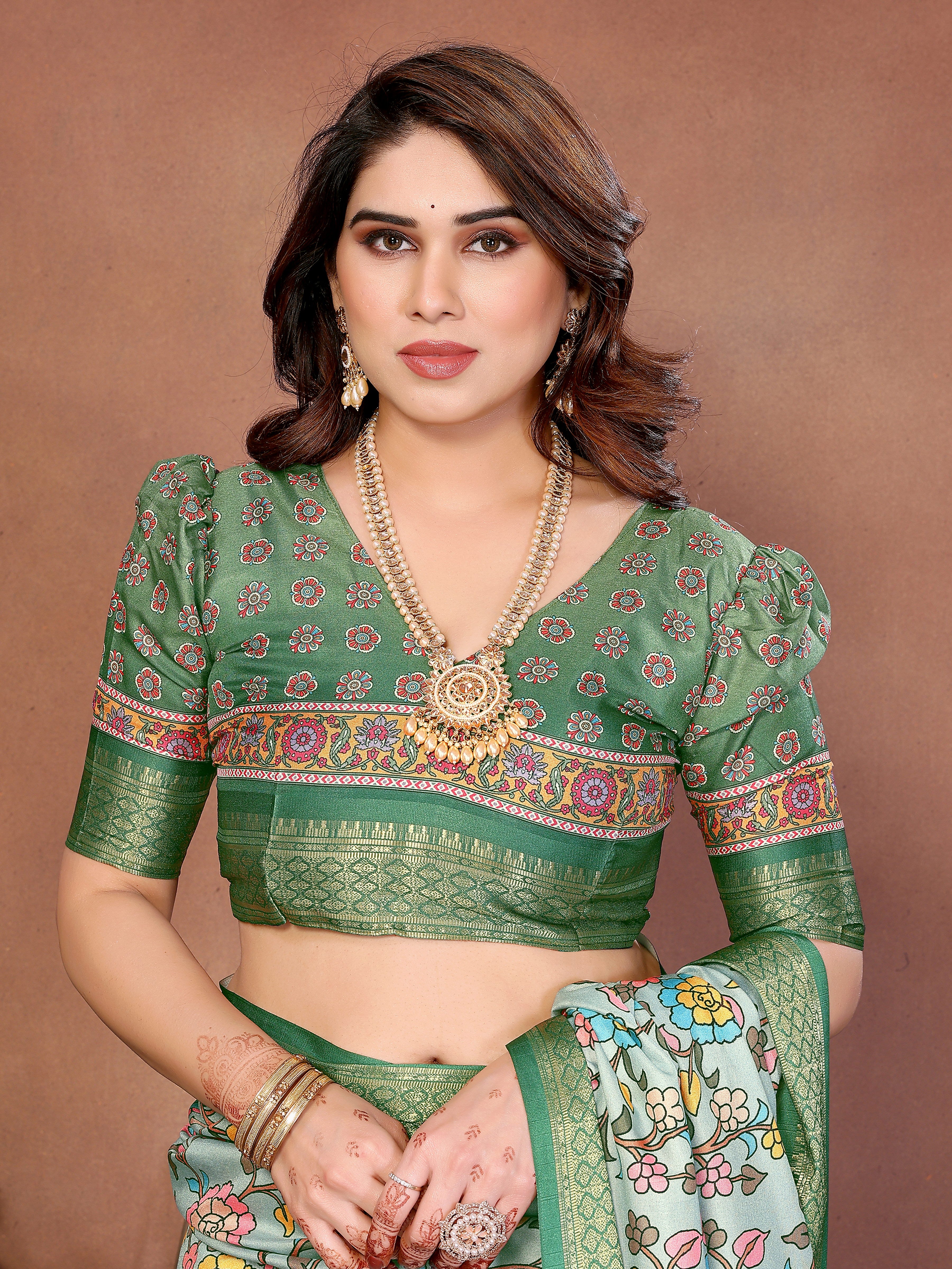 Elegant Multicolor Cotton  Silk Saree with Traditional Motifs