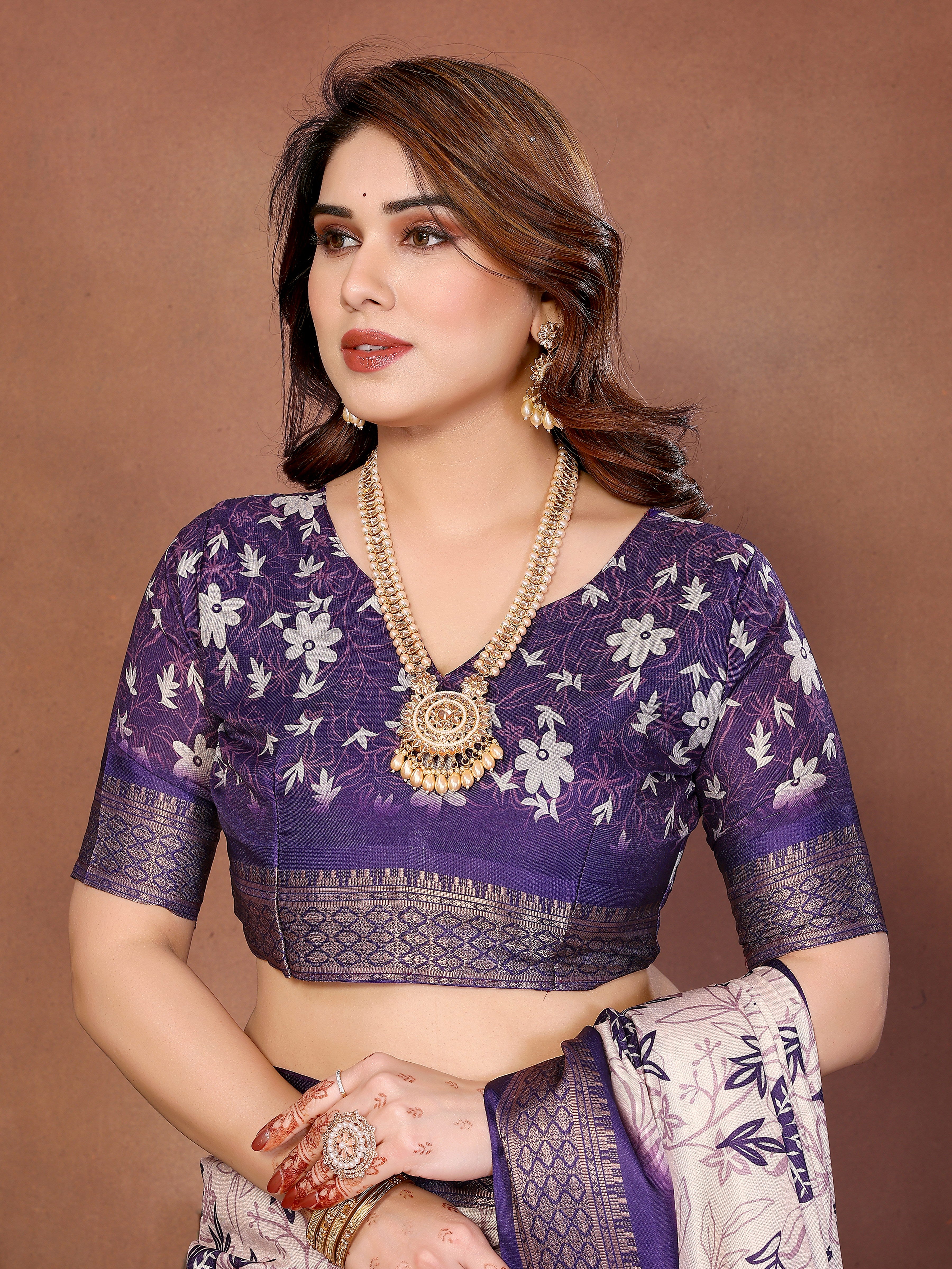 Elegant Multicolor Cotton  Silk Saree with Traditional Motifs