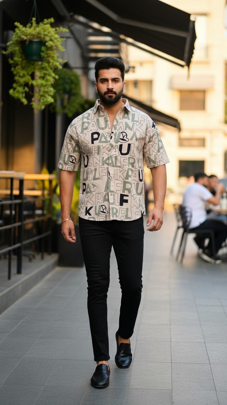 Urban Street Typography Printed Shirt