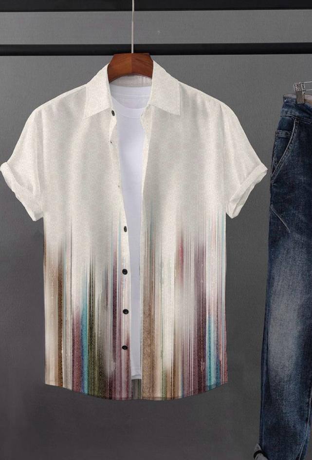 Gradient Fade Casual Printed Shirt