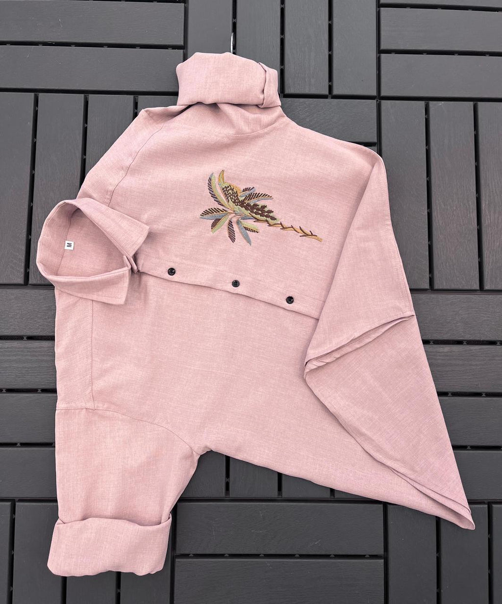 Linen Embroidery Work Men's Shirt