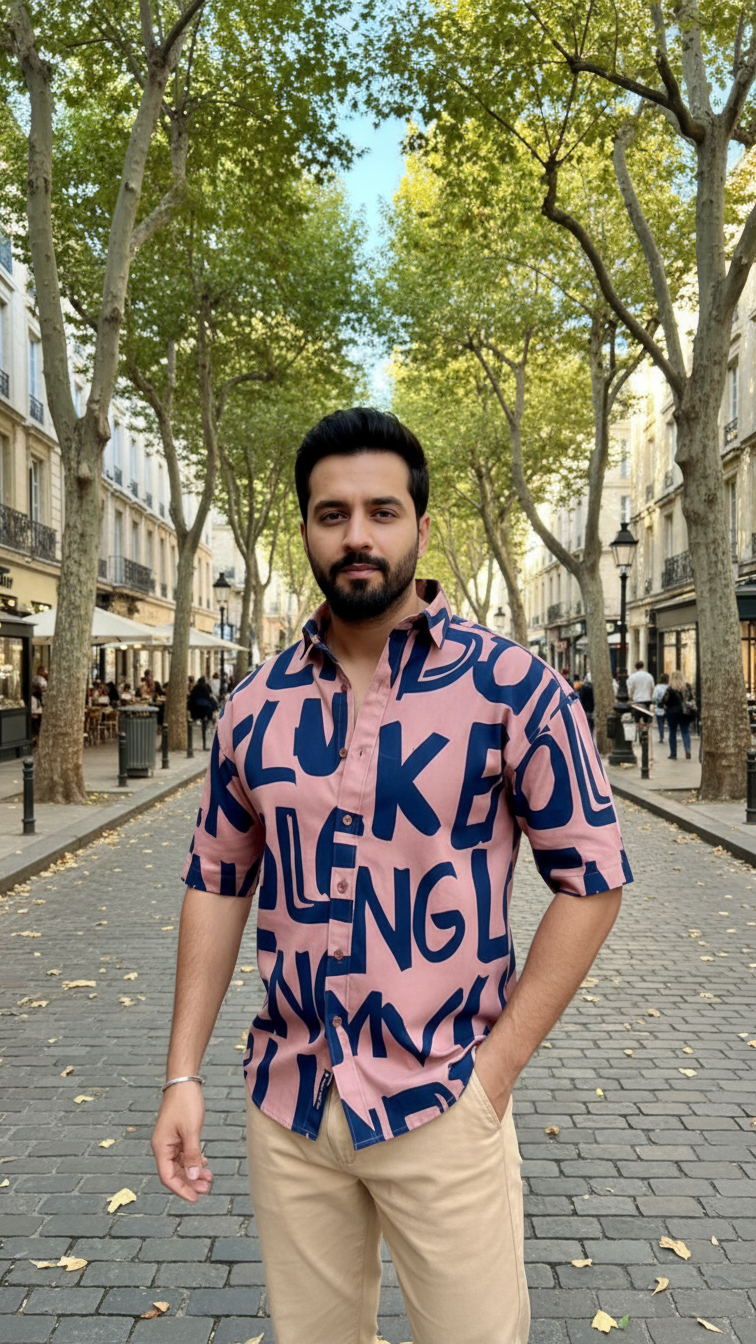 Printed Men's Shirt, Half Sleeves, Formal Wear