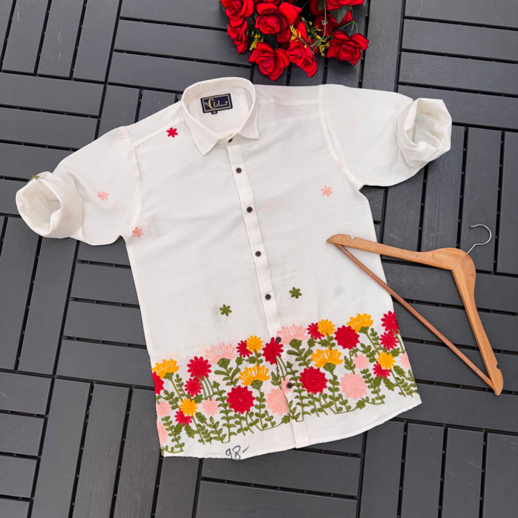 Men’s Exclusive Cotton Embroidery Work Shirt