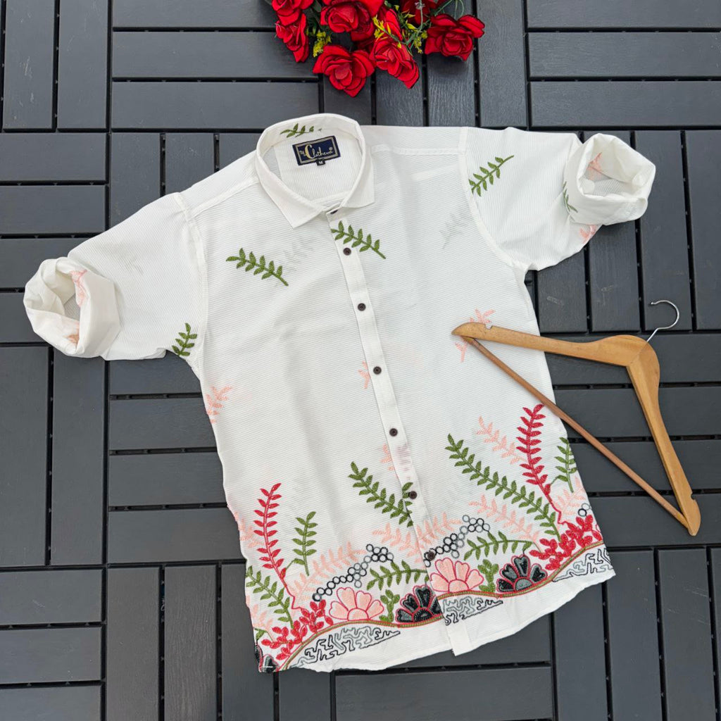 Men’s Exclusive Cotton Embroidery Work Shirt