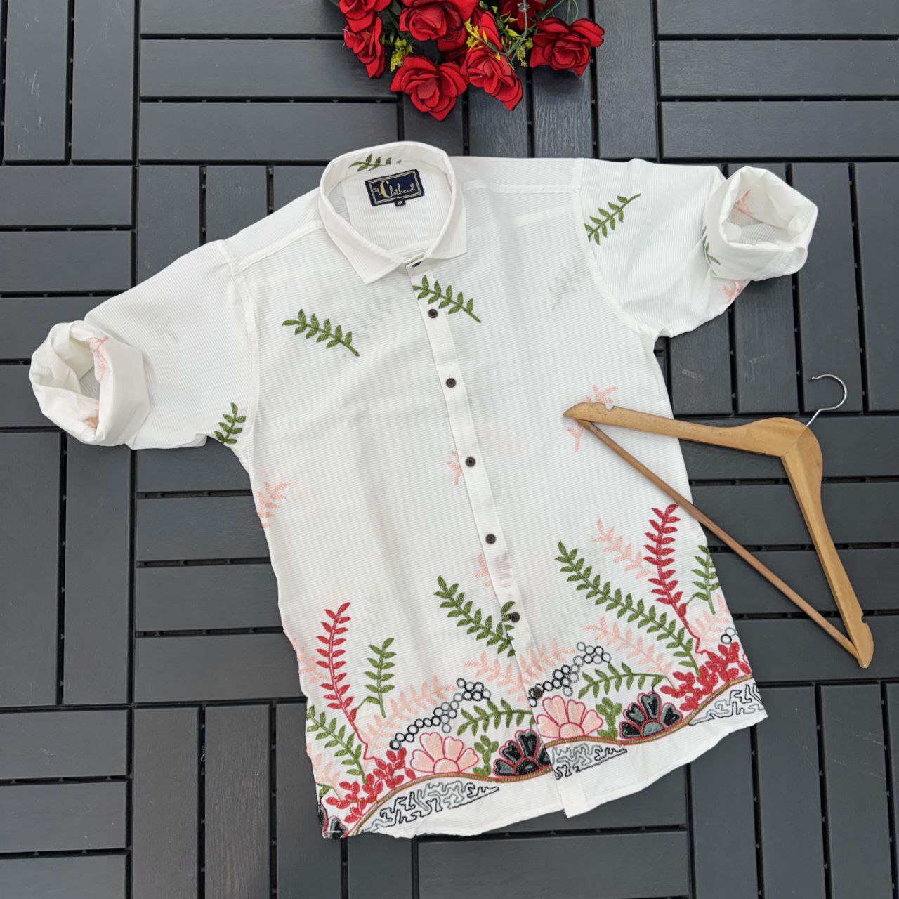 Men’s Exclusive Cotton Embroidery Work Shirt
